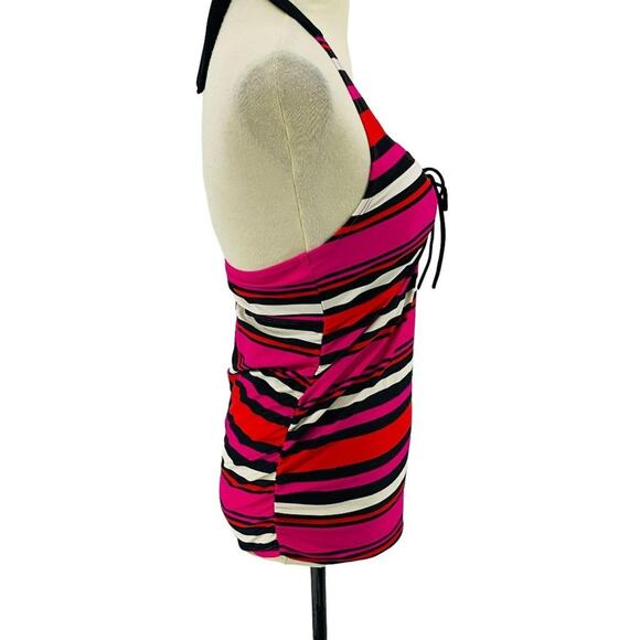 Motherhood Maternity Swim Colorful Stripe Tankini Halter Swim Top Size Small - Picture 3 of 8